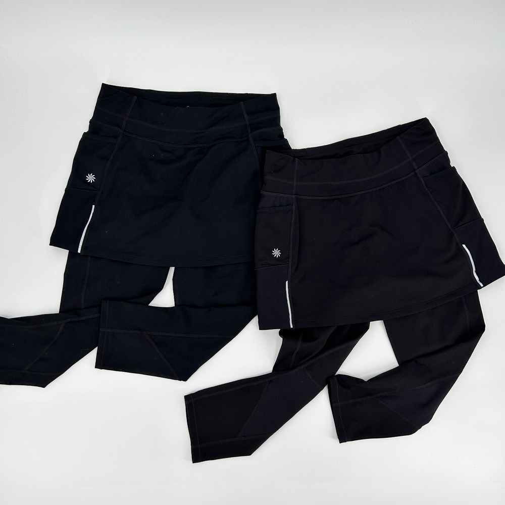 Lot of 2 Athleta 2 in 1 Capri Skirt Skort Womens S Tennis Pickleball Athleisure